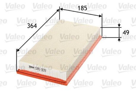 VW фільтр повітр. Golf/Octavia 1,6/1,8/1,9SDI/1,9TDI/2,0-16V 8/97- Valeo 585009