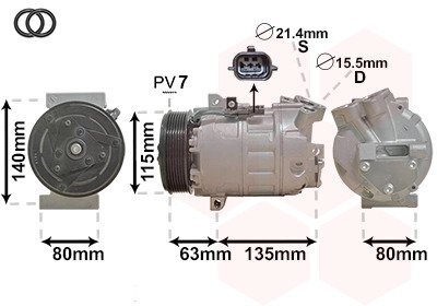 Компресор кондиціонера Van Wezel 4300K486