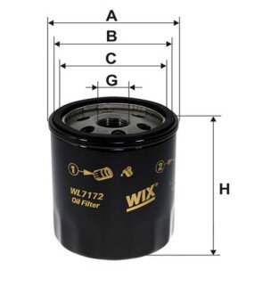 Оливний фільтр WIX FILTERS WL7172