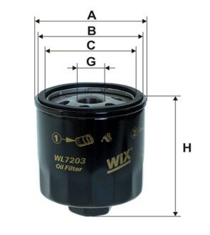 Оливний фільтр WIX FILTERS WL7203