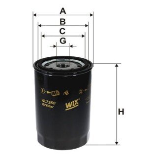 Оливний фільтр WIX FILTERS WL7260