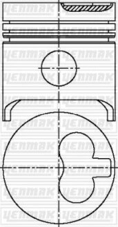 CITROEN Поршень с кольцами і пальцем (размер отв. 80,00 / STD) Berlingo 1.8D 98- (161 A, A9A, XUD7) YENMAK 31-03876-000 (фото 1)