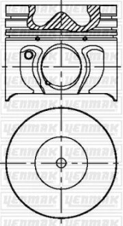 Поршень с кольцами і пальцем (размер отв. 86.01 / STD) FORD MONDEO 2.0TDCI 00- (4цл.) (V185 Duratorq TDI 75-85-100PS, CD132 Duratorq TDI …) YENMAK 31-04033-000 (фото 1)