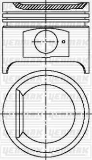 Поршень з кільцями і пальцем (розмір отв. 83.00/STD) CITROEN BX 1.6 PEUGEOT 309/405 1.6 YENMAK 31-04116-000