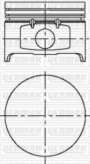 Поршень с кольцами і пальцем (размер отв. 79,50/ STD) RENAULT LOGAN 1.4 04- (4цл.) (K7J) YENMAK 31-04169-000