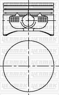 Поршень с кольцами і пальцем OPEL Astra G 1.6 (размер отв. 79.5 / +0.5) (Y16 XE, Z16XE) YENMAK 31-04215-050