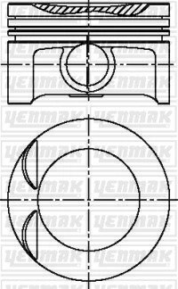 Поршень с кольцами і пальцем (размер отв. 81,60 / STD) Opel ASTRA 1.8 (4 цл.) (C 18 XE / C 18 XEL / X 18 XE) YENMAK 31-04223-000 (фото 1)