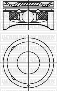 Поршень с кольцами і пальцем CHEVROLET Captiva 2.4 (4цл.) (88,00 /+0,50) (Z24XE, 2,4 L 140 PS DOCH 16 Valve) YENMAK 31-04232-050