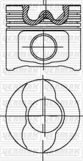 Поршень с кольцами і пальцем (размер отв. 82.4 / +0.4) Opel VECTRA C 1.9CDTi (4цл.) (AR 37101, 939 A1.000, M 724 MT 19.Z, M 724 RT 19) YENMAK 31-04281-040