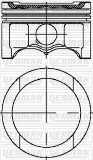 Поршень с кольцами і пальцем (размер отв. 81.01/STD) VW Caddy 1.6 Golf V/VI 1.6 (4ц.) (BFQ) бензин YENMAK 31-04316-000 (фото 1)