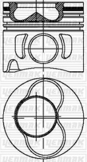Поршень с кольцами і пальцем (размер отв. 79.51 / STD) VW SKODA 1,9TDI 1-й / 2-й цил (BJB,AVQ,ATD,AXR,AVB) YENMAK 31-04319-000