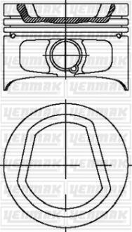 Поршень с кольцами і пальцем VW Polo 1.6 (размер отв. 77.01 / +0.5) (AEE-ALM) YENMAK 31-04321-050