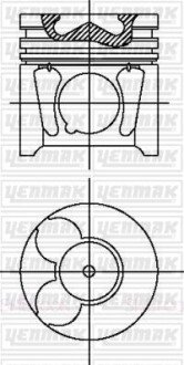 Поршень с кольцами і пальцем (размер отв. 85.00/STD) CITROEN Jumper/Berlingo 2.0HDI 99- (RHR (DW10BTED4) FORD Kuga/Focus/C-Max 2.0TDCi 03- (G6DA/G6DB/G6DD) YENMAK 31-04497-000 (фото 1)