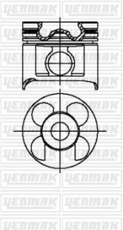 Поршень с кольцами і пальцем (размер отв. 89 / 0.50) NISSAN (YD25 DDTI / TCID22) YENMAK 36-04568-050