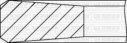 Комплект поршневих кілець (на 1 поршень) FORD TRANSIT 2.5D 91-94 (93,67/STD) (2.5/2/4) YENMAK 91-09426-000