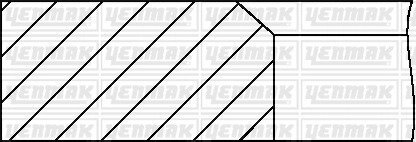 Комплект поршневих кілець (на 1 поршень) (92,00/STD) (1,5/1,5/2,0) BMW E39 540i, E38 740i YENMAK 91-09611-000 (фото 1)