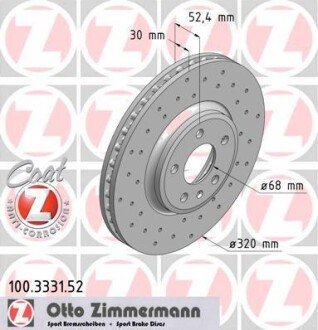 Диск гальмівний SPORT Z ZIMMERMANN 100333152 (фото 1)