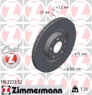 Диск гальмівний ZIMMERMANN 110.2223.52
