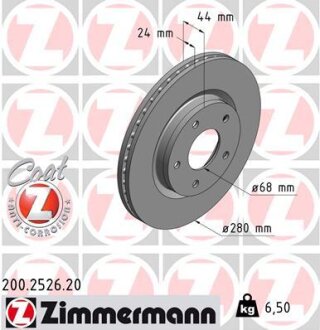 Диск гальмівний ZIMMERMANN 200252620