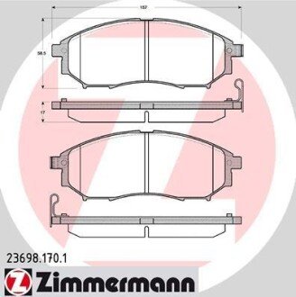 Колодки гальмівні дискові ZIMMERMANN 23698.170.1