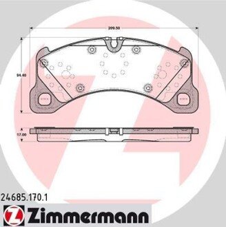 Колодки гальмівні дискові, к-кт ZIMMERMANN 246851701