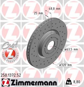 Диск гальмівний ZIMMERMANN 250.1372.52