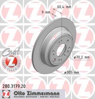 Диск гальмівний ZIMMERMANN 280.3179.20