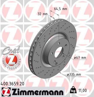 Диск гальмівний ZIMMERMANN 400.3659.20