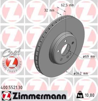 Диск гальмівний ZIMMERMANN 400552130