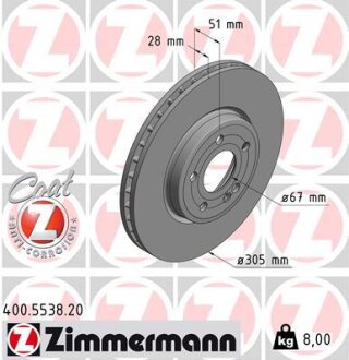 Диск гальмівний ZIMMERMANN 400.5538.20