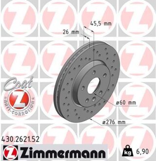 Диск гальмівний ZIMMERMANN 430.2621.52