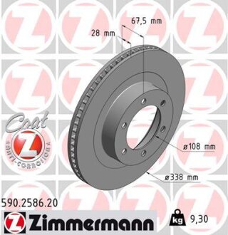 Диск гальмівний Coat Z ZIMMERMANN 590258620