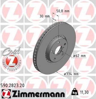 Диск гальмівний Coat Z правий ZIMMERMANN 590282320