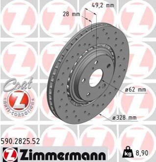 Диск гальмівний ZIMMERMANN 590282552