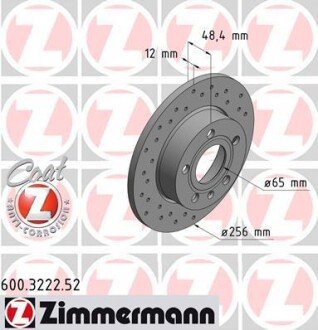 Диск гальмівний ZIMMERMANN 600.3222.52